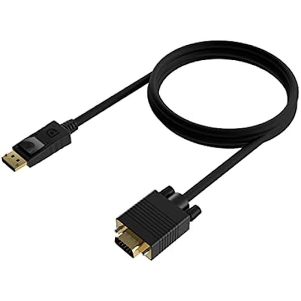 AISENS - A125-0552 - DISPLAYPORT till VGA-omvandlarkabel, DP/M-VGA/M, svart, 1,0 m