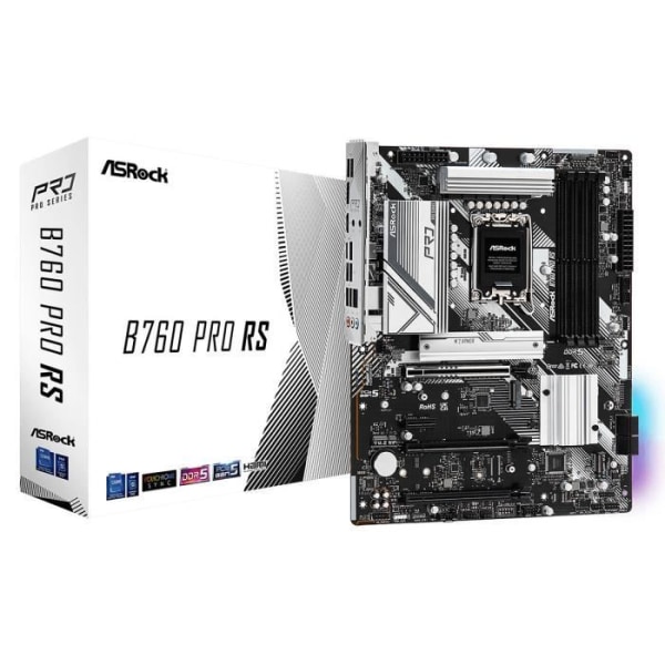 ASRock B760 PRO RS - ATX Socket 1700 Intel B760 Express moderkort - 4x DDR5 - M.2 PCIe 4.0 - USB 3.1 - PCI-Express 5.0 16x - LAN 2.