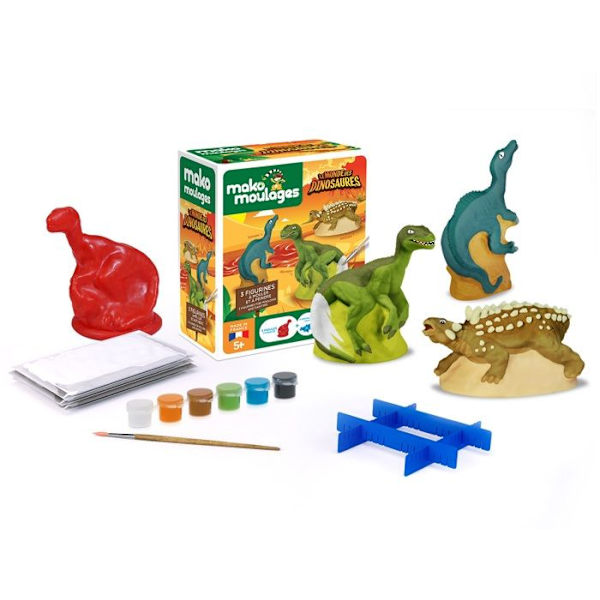 Dinosaurieformar - Mako Moulages - 3 figurer - Tillverkade i Frankrike - Från 5 år - Creative Kit Flerfärgad