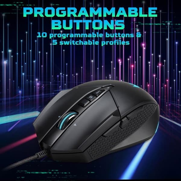 Souris Gaming - ACER - Cestus 335 - Upp till 19000 DPI - 10 programmerbara knappar - 2000 Hz