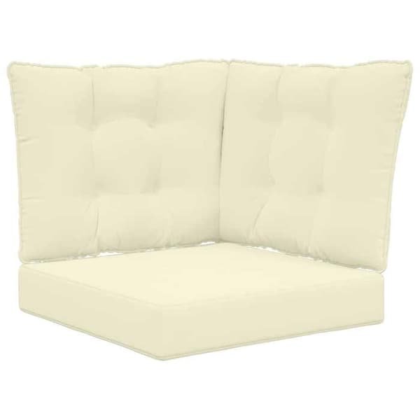 vidaXL Utomhussoffkudde 3 st Kräm Polyester, Modern skumkudde för utomhus 900797