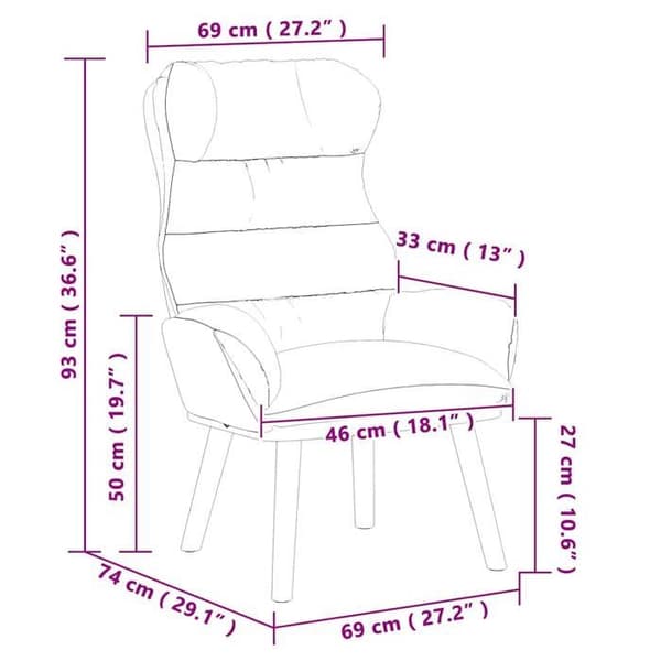 vidaXL fåtölj Mörkgrå 69 x 74 x 93 cm Sammet 42001888