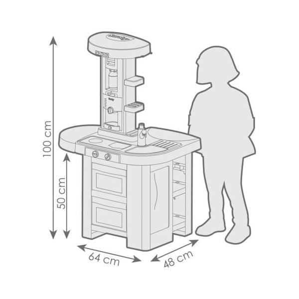 Smoby Cuisine tech edition med elektronisk modul - Ljud och ljuseffekter - 35 tillbehör ingår - från 3 år Blå
