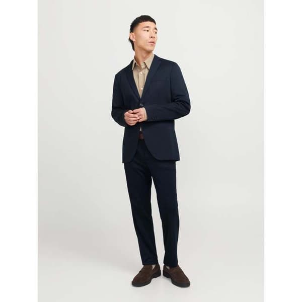 JACK & JONES Slimblazer i blå jersey (74% polyester, 22% viskos, 4% elastan) mörk marinblå 48