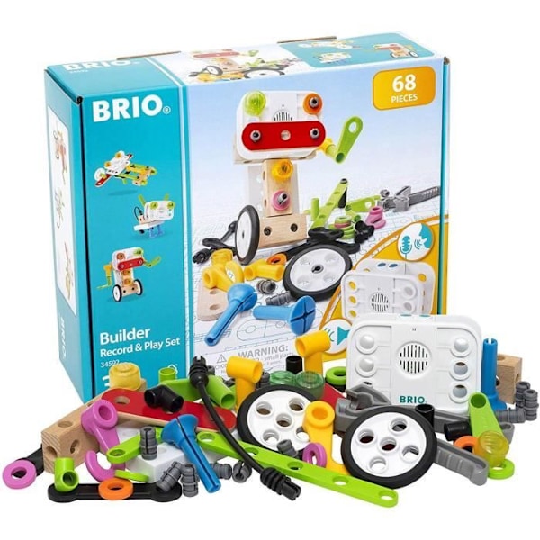 BRIO Builder - 34592 - Builder box och röstinspelare - Mixat från 3 år Flerfärgad