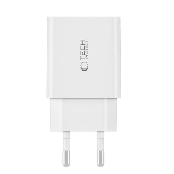 Väggladdare C35W 2x USB-C med USB-C-kabel - iPhone Lightning - Vit