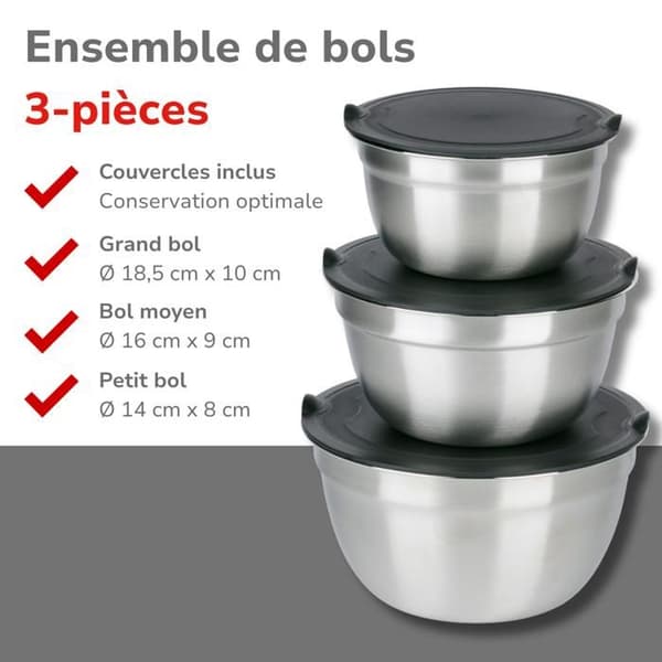 alpina Cul de Poule Inox 3 Delar Grå