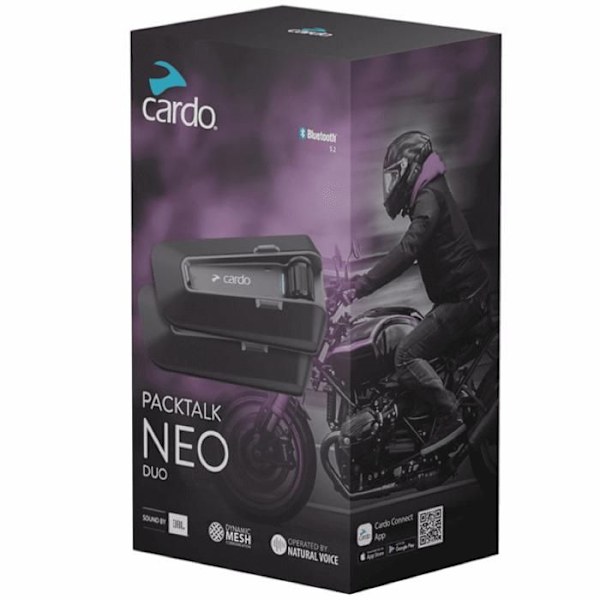 Intercom Bluetooth - CARDO - PACKTALK NEO DUO - Vattentålig IP67 - Röststyrning - 2 enheter CN