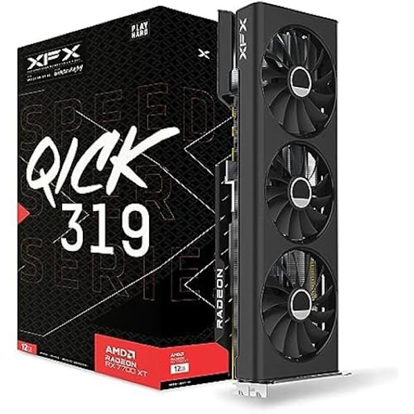 Grafikkort - XFX Speedster QICK319 Radeon RX 7700 XT Svart - 12 GB GDDR6 - HDMI 3xDP - AMD RDNA™ 3 Svart