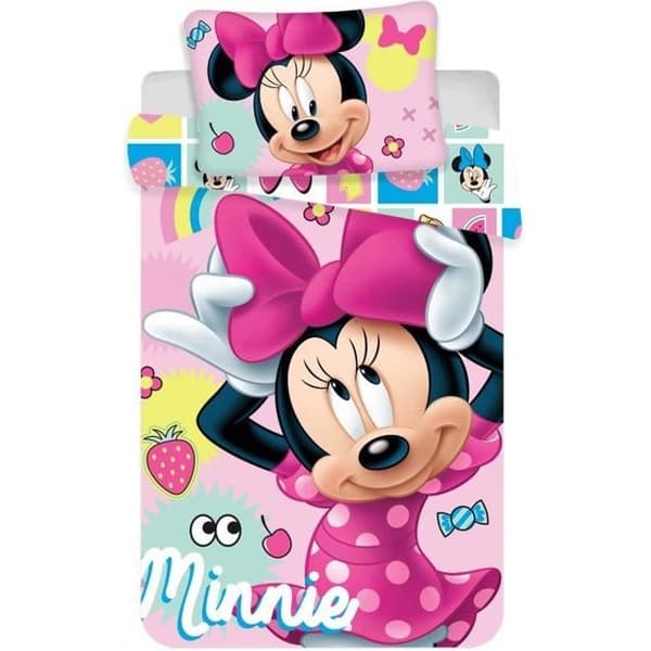 Babybäddset - DISNEY - Minnie Mouse - Rosa - 100 % bomull - rektangulär
