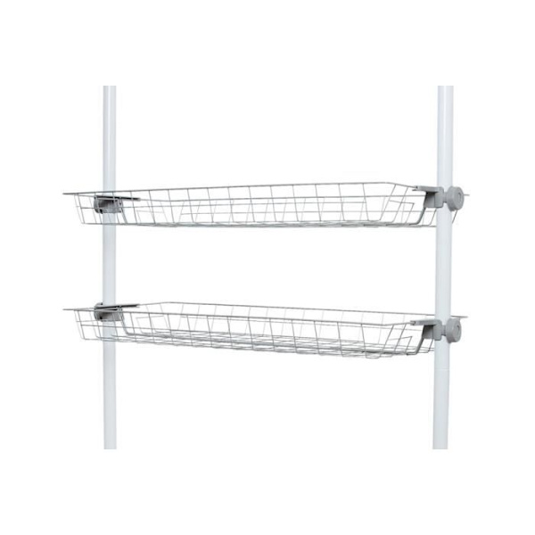 Förvaringskorg - WENKO - Herkules - Set om 2 - Metall - 94x8x38 cm - Vit Vit
