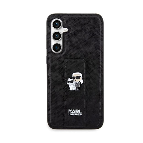 Mobilskal - Karl Lagerfeld - Gripstand Saffiano - Svart - Karl & Choupette - Inbyggd rem Svart