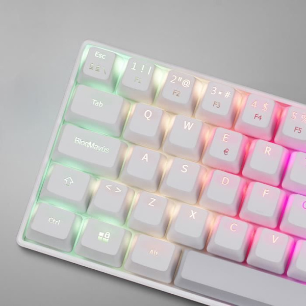 Mars Gaming MKMINI Vit - Ultrakompakt RGB mekaniskt tangentbord - Blå Switch - Portugisisk layout