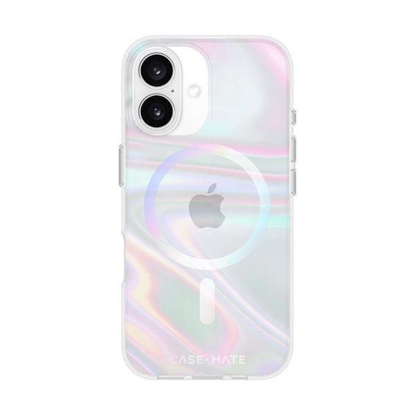 Skyddande skal - Case-Mate - iPhone 16 - Iriserande - Semi-hårt - Tvålbubbla Iriserande