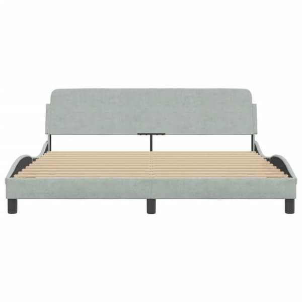 vidaXL Dover sängram ljusgrå 180x200 cm sammet 373232