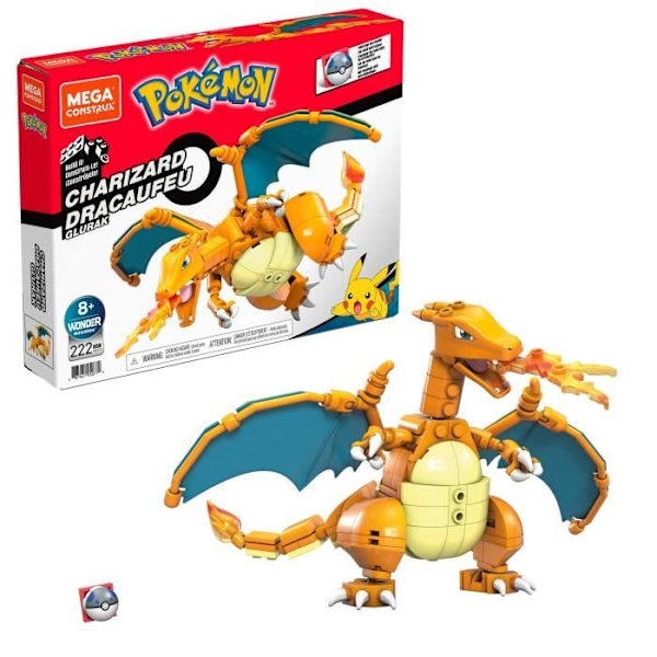 Mega Construx - Pokemon Charizard att bygga - Byggstenar - Från 8 år GWY77 Flerfärgad