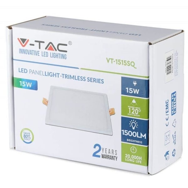 VT-1515 Platt LED Tunn 15 W Färgcod: fyrkantig 6400 K