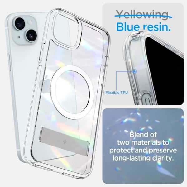 Coque iPhone 15 Plus - Spigen - Ultra Hybrid S MagFit - Transparent - Stöd - Luftkuddeskydd Transparent