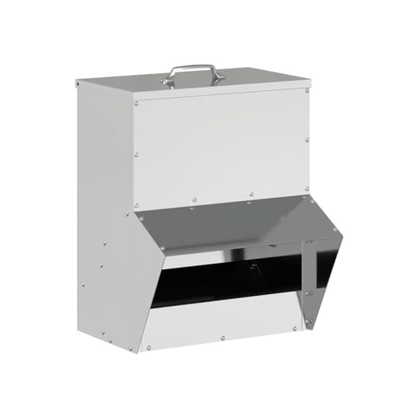 Foderautomat för höns i galvaniserat stål - vidaXL - Silver - 35x20,5x43,5 cm - 3,4 kg - Hållbar