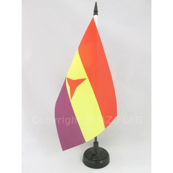 Republikanska Spanska Internationella Brigader Bordsflagga 21x14cm - Republikanska Spanien Hög kvalitet