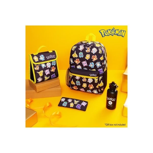 Ryggsäck - POKEMON - Set med 4 - Svart - Pojke - Skolmaterial Svart, Flerfärgad