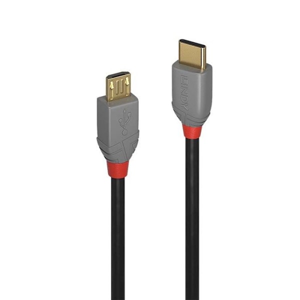 LINDY USB 2.0 typ C till Micro-B-kabel - Anthra Line - 0,5m