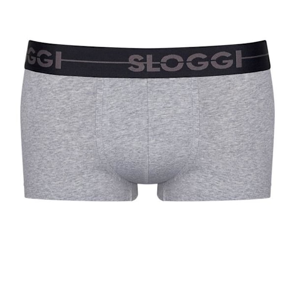 Boxershorts för män - SLOGGI - Paket om 3 - Mjuk bomull - Platta sömmar - Elastiskt midjeband Mörkblå/ljusgrå/svart XXL