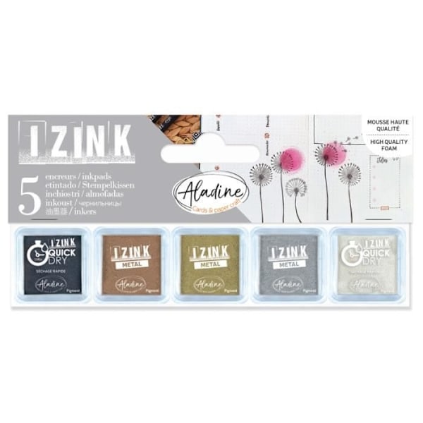 Encreurs Izink - Klassiska - Flerfärgad - 3 x 3 cm - 5 st