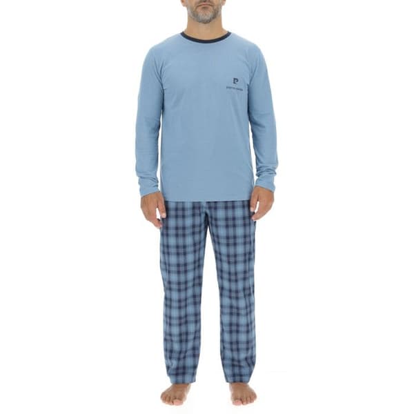 Pierrecardin Lång Pyjamasset i Bomull för Herr Blå XL