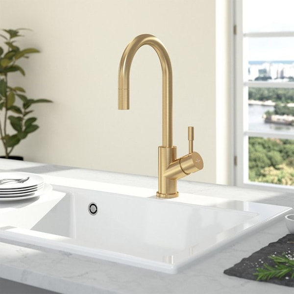 Robinet duschslang Villeroy & Boch UMBRELLA FLEX inox guld matt Gul