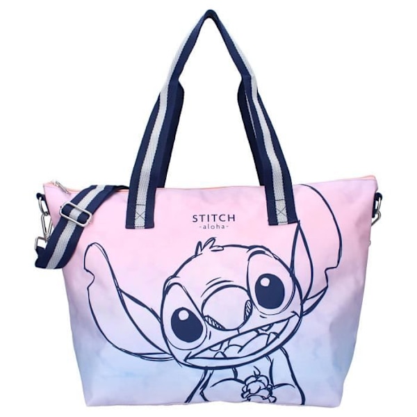 Sacs cabas - STITCH - ALOHA - Rosa - Med dragkedja - Unisex - 2 handtag och justerbar axelrem
