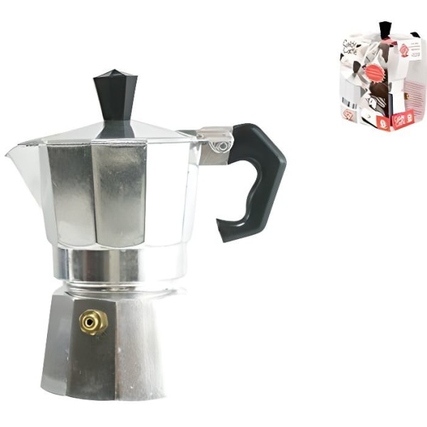 Bialetti 8003512146619 - APPARATER - KAFÉTIÉ - Hot Coffee Espressobryggare 3 koppar aluminiumgrå 15 x 8,5 x 15,5 cm