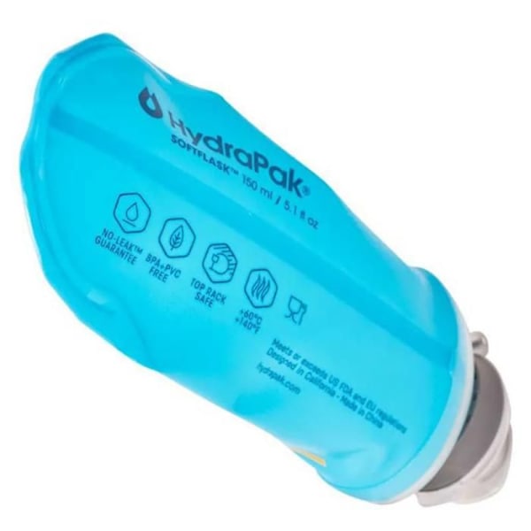 Mjuk flaska - HydraPak - Softflask 150 ml - Silikonmunstycke - Lättpropp - Blå Blå