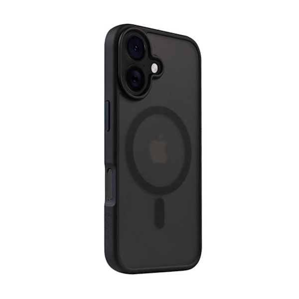 Coque med MagSafe för iPhone 16 - svart - Crong Hybrid Frost MAG Cover svart