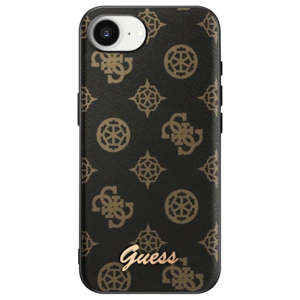Coque MagSafe för iPhone 16e Tryckt Pion Skript Logotyp i relief Guess Svart