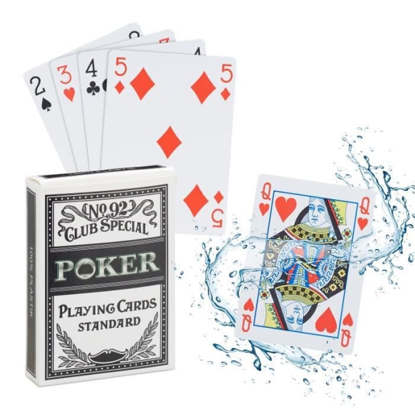 Relaxdays Pokerkarten Plastik, wasserfestes Kartenspiel, reiŸ- &amp; knickfest, 54 Karten, Texas Hold'em, Profi Pokerset