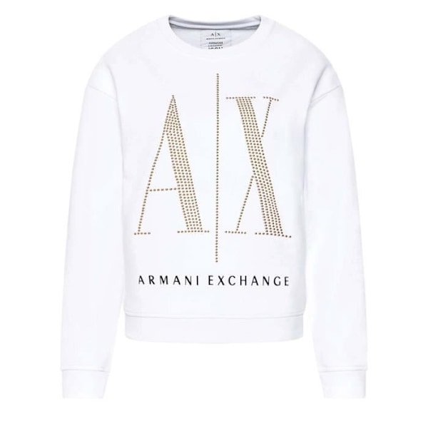 Sweatshirt - ARMANI EXCHANGE - Dam - Långa ärmar - Dubbad logotyp Vit XS