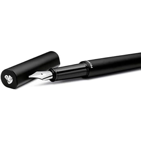 Stylo plume - PELIKAN - Ineo 823593 P6 - Noir Rock - Bläckpenna i rostfritt stål - Fällbar låda Svart sten