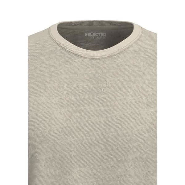 Selected Aspen Slub t-shirt med rund hals Gröt S