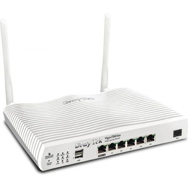 DrayTek Vigor 2865ax WLAN-router Gigabit Ethernet Dual-Band (2,4 GHz/5 GHz) Vit () - v2865ax-B-DE-AT-CH