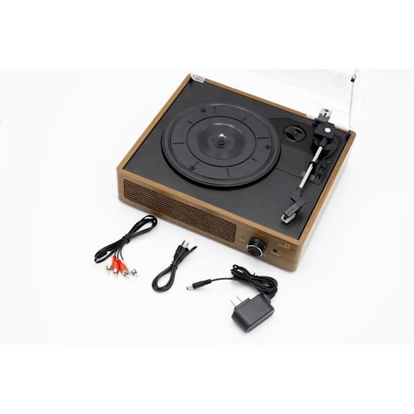 Retro TECHNAXX TX-186 Vinyl skivspelare - Phono, Bluetooth, AUX IN, USB - 2 x 3 W högtalare - 3 hastigheter 33, 45, 78 rpm Brunt och svart