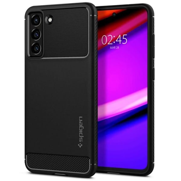 Fodral - SPIGEN - Robust rustning - Svart - Halkfri - Flexibel silikon Svart