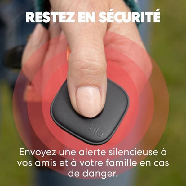 Tracker Bluetooth Tile av Life360 Mate (2024) - Nyckeldetektor och objektlokalisator, Set av 4 (Svart)