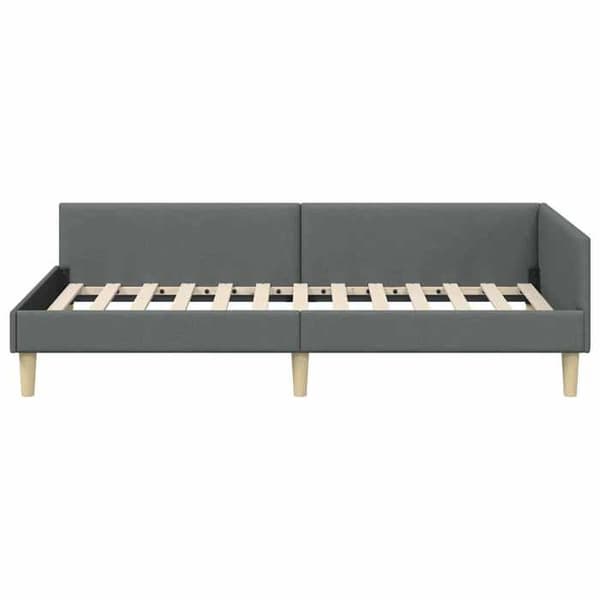 vidaXL Hörnsängram Mörkgrå 90 x 200 cm tyg 42016118 Mörkgrå