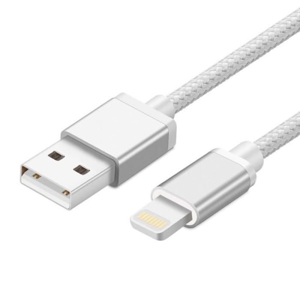 Metall nylonkabel för IPHONE X APPLE Lightning USB-laddare 1,5 m flätad kontakt - Färg:ARG