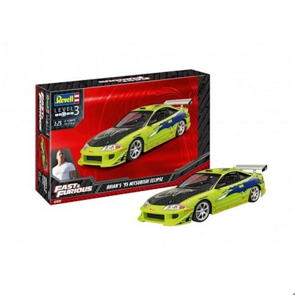 Modellsats - Revell - Eclipse Mitsubishi 1995 - 75 stycken - Skala 1:25 - Färglös Färglös