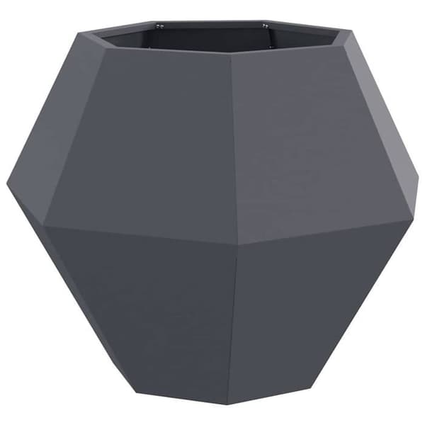 Stålkruka - vidaXL - 75x75x60 cm - Antracit - Rektangulär design - Utomhusbruk