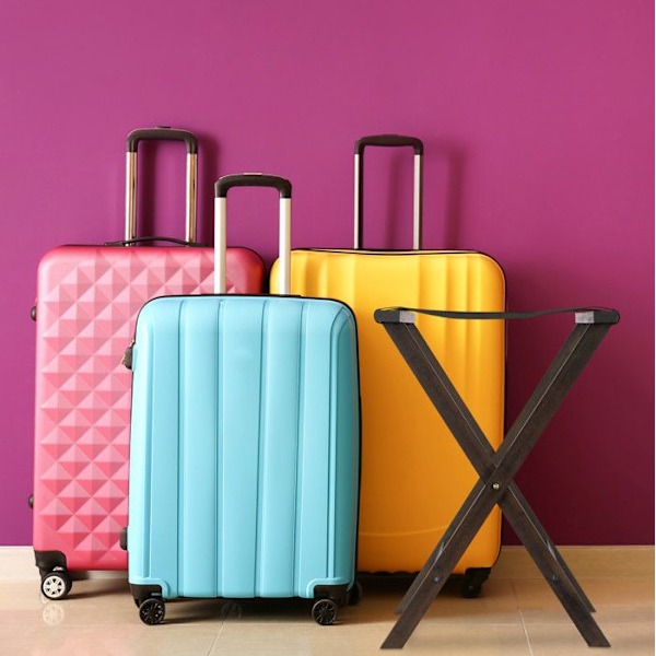 Bagagehylla - Bambu - Mörkbrun - Fällbar - 40 kg - Rustik design Mörkbrun