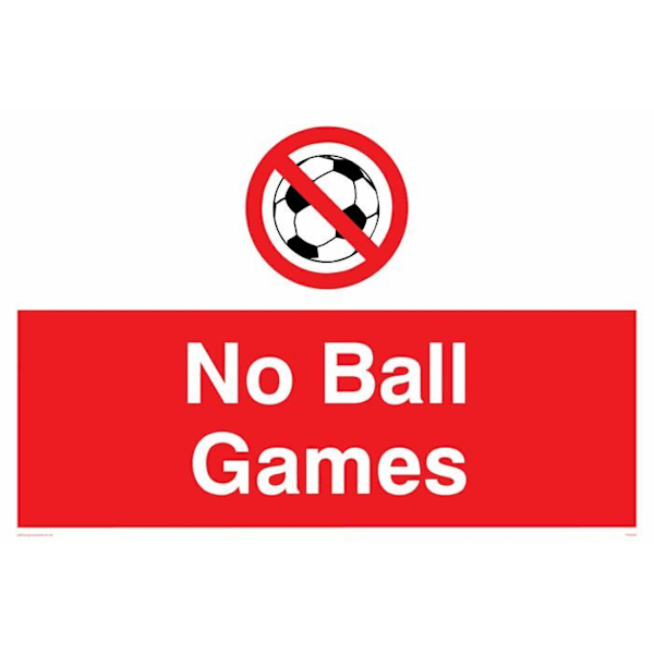 Vikingaskyltar - PV5245-A4L-V - "NO BALL GAMES" Skylt, vinyl, 200 mm H x 300 mm B