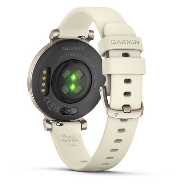 Connected klocka - GARMIN - Lily 2 - 25,4 x 21,3 mm - Cream Gold med Coconut White rem Gyllene kräm